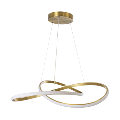 GloboStar® DEXTER 60916 Κρεμαστό Φωτιστικό Οροφής Design LED CCT 90W 10080lm 300° AC 220-240V - Εναλλαγή Φωτισμού μέσω Τηλεχειριστηρίου All In One Ψυχρό 6000k+Φυσικό 4500k+Θερμό 2700k Dimmable Φ73cm - Χρυσό Βούρτσας - 3 Years Warranty