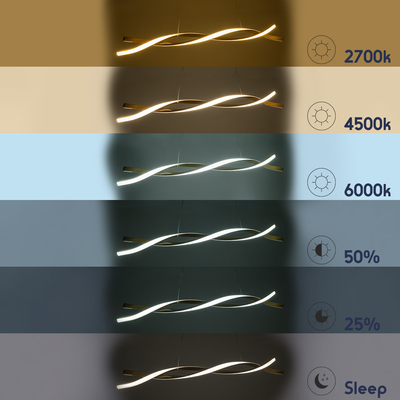 GloboStar® MORALES 61278 Κρεμαστό Φωτιστικό Οροφής Design LED CCT 54W 6048lm 200° AC 220-240V - Εναλλαγή Φωτισμού μέσω Τηλεχειριστηρίου All In One Ψυχρό 6000k+Φυσικό 4500k+Θερμό 2700k Dimmable Μ90 x Π14 x Υ14cm - Χρυσό Πλατίνα - 3 Years Warranty