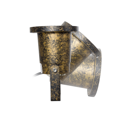 GloboStar® GARDELINI 61485 Καρφωτό Κινούμενο Φωτιστικό Σποτ Κήπου με Ντουί 1 x GU10 VDE Certified AC 220-240V Αδιάβροχο IP65 - Σώμα Αλουμινίου & Υψηλής Αντοχής Tempered Glass & Μ40cm VDE Καλώδιο Σύνδεσης - Φ10 x Υ30cm - Χρυσό Εφέ Σκουριάς - 5 Χρόνια Εγγύηση