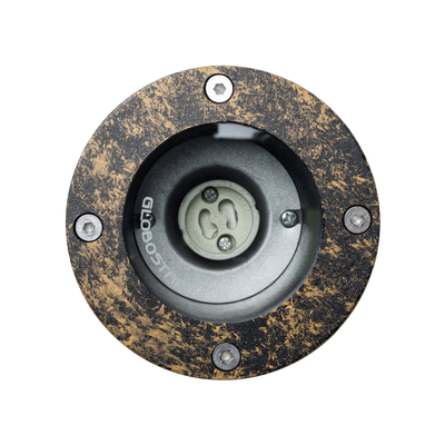 GloboStar® GARDELINI 61485 Καρφωτό Κινούμενο Φωτιστικό Σποτ Κήπου με Ντουί 1 x GU10 VDE Certified AC 220-240V Αδιάβροχο IP65 - Σώμα Αλουμινίου & Υψηλής Αντοχής Tempered Glass & Μ40cm VDE Καλώδιο Σύνδεσης - Φ10 x Υ30cm - Χρυσό Εφέ Σκουριάς - 5 Χρόνια Εγγύηση