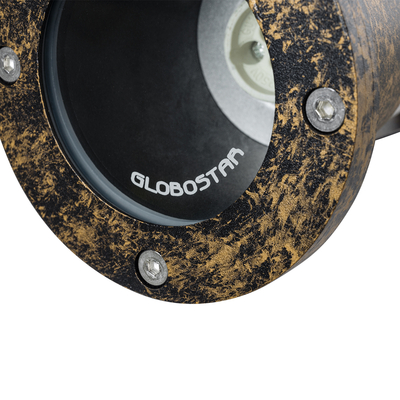 GloboStar® GARDELINI 61485 Καρφωτό Κινούμενο Φωτιστικό Σποτ Κήπου με Ντουί 1 x GU10 VDE Certified AC 220-240V Αδιάβροχο IP65 - Σώμα Αλουμινίου & Υψηλής Αντοχής Tempered Glass & Μ40cm VDE Καλώδιο Σύνδεσης - Φ10 x Υ30cm - Χρυσό Εφέ Σκουριάς - 5 Χρόνια Εγγύηση