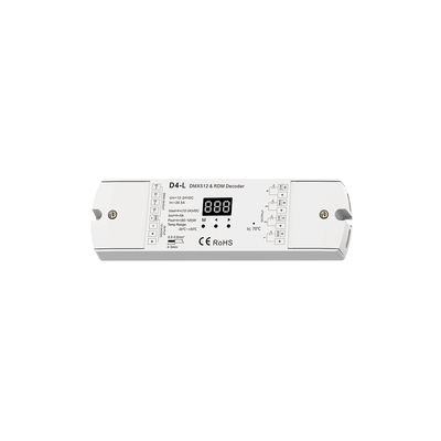 GloboStar® 70668 D4-L SKYDANCE DC DMX & RDM Dimmer High Speed Controller / Decoder 4 Καναλιών DC 12-24V 4 x 5A 120W - Max 20.5A 480W - IP20 Μ17 x Π5 x Υ2.5cm - 5 Years Warranty