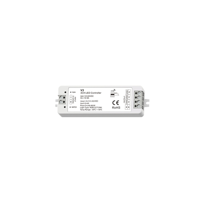 GloboStar® 71546 V3 SKYDANCE DC RF 2.4Ghz Dimmer High Speed Controller 3 Καναλιών DC 12-24V 3 x 5A 96W - Max 12A 288W - IP20 Μ10 x Π3.5 x Υ2cm - 5 Years Warranty