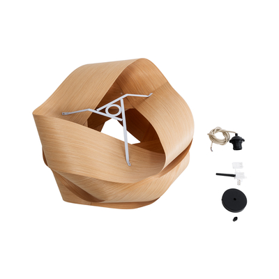 GloboStar® SARDIGNA 02180 Boho Κρεμαστό Φωτιστικό Πλέγμα Μονόφωτο 1 x E27 IP20 Καφέ Ξύλο - Μ60 x Π60 x Υ30cm