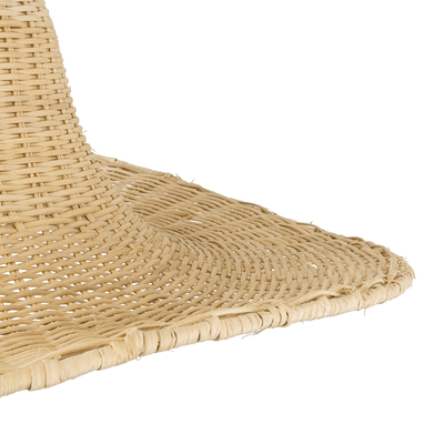 GloboStar® ESPARGOS 02214 Boho Κρεμαστό Φωτιστικό Πλέγμα Μονόφωτο 1 x E27 IP20 Μπεζ Ξύλο - Μ70 x Π70 x Υ35cm