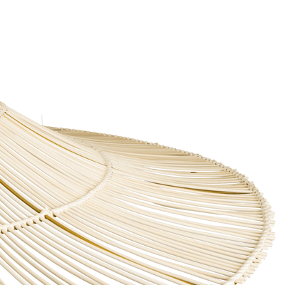 GloboStar® PALERMO 02311 Boho Κρεμαστό Φωτιστικό Πλέγμα Μονόφωτο 1 x E27 IP20 Μπεζ Ξύλο - Μ160 x Π160 x Υ45cm