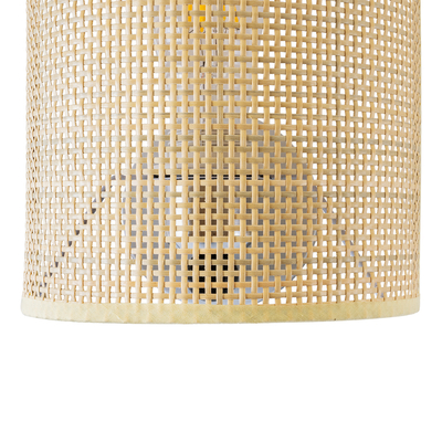 GloboStar® SAOTOME 02321 Boho Επιτοίχιο Φωτιστικό Απλίκα Μονόφωτο 1 x E27 IP20 Μπεζ Ξύλο - Μ20 x Π10 x Υ25cm