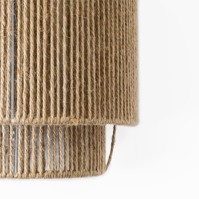 GloboStar® MABANA 02322 Boho Επιτοίχιο Φωτιστικό Απλίκα Μονόφωτο 1 x E27 IP20 Μπεζ Σχοινί - Μ23 x Π11 x Υ25cm