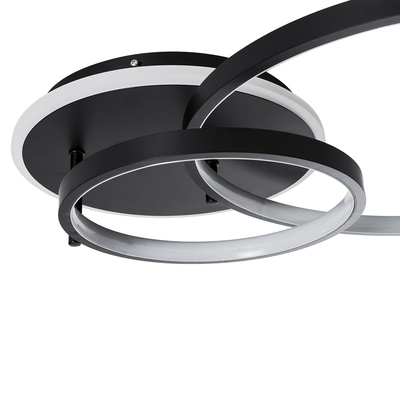 GloboStar® NEMESIS 61105 Φωτιστικό Οροφής Δαχτυλίδι-Κύκλος LED CCT 67W 7573lm 360° AC 220-240V - Εναλλαγή Φωτισμού μέσω Τηλεχειριστηρίου All In One Ψυχρό 6000k+Φυσικό 4500k+Θερμό 2700k Dimmable Φ25+45cm+BackLight - Μαύρο - 3 Years Warranty