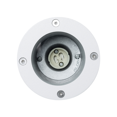 GloboStar® GARDELINI 61483 Καρφωτό Κινούμενο Φωτιστικό Σποτ Κήπου με Ντουί 1 x GU10 VDE Certified AC 220-240V Αδιάβροχο IP65 - Σώμα Αλουμινίου & Υψηλής Αντοχής Tempered Glass & Μ40cm VDE Καλώδιο Σύνδεσης - Φ10 x Υ30cm - Λευκό - 5 Χρόνια Εγγύηση