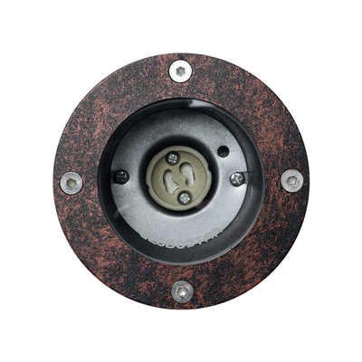 GloboStar® GARDELINI 61484 Καρφωτό Κινούμενο Φωτιστικό Σποτ Κήπου με Ντουί 1 x GU10 VDE Certified AC 220-240V Αδιάβροχο IP65 - Σώμα Αλουμινίου & Υψηλής Αντοχής Tempered Glass & Μ40cm VDE Καλώδιο Σύνδεσης - Φ10 x Υ30cm - Καφέ Εφέ Σκουριάς - 5 Χρόνια Εγγύηση