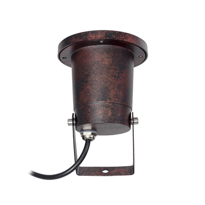 GloboStar® GARDELINI 61484 Καρφωτό Κινούμενο Φωτιστικό Σποτ Κήπου με Ντουί 1 x GU10 VDE Certified AC 220-240V Αδιάβροχο IP65 - Σώμα Αλουμινίου & Υψηλής Αντοχής Tempered Glass & Μ40cm VDE Καλώδιο Σύνδεσης - Φ10 x Υ30cm - Καφέ Εφέ Σκουριάς - 5 Χρόνια Εγγύηση