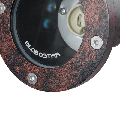 GloboStar® GARDELINI 61484 Καρφωτό Κινούμενο Φωτιστικό Σποτ Κήπου με Ντουί 1 x GU10 VDE Certified AC 220-240V Αδιάβροχο IP65 - Σώμα Αλουμινίου & Υψηλής Αντοχής Tempered Glass & Μ40cm VDE Καλώδιο Σύνδεσης - Φ10 x Υ30cm - Καφέ Εφέ Σκουριάς - 5 Χρόνια Εγγύηση