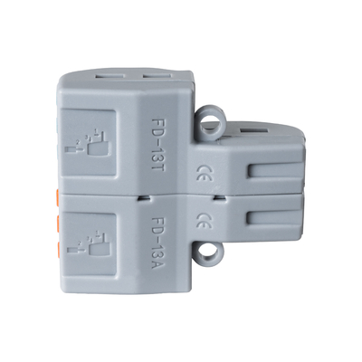 GloboStar® FAST-CONNECT 69914 Διπλή σε Εξαπλή Κλέμα Ταχείας Σύνδεσης & Διακλάδωσης Καλωδίων - 2 x Είσοδοι & 6 x Έξοδοι με Συμβατή Διατομή Καλωδίων 0.08mm² έως 2.5mm² - 250V/4KV 32A Max - Μ3.6 x Π4 x Υ1.5cm - Γκρι με Πορτοκαλί & Μπλε - Πακέτο 5 Τεμαχίων - 5 Years Warranty