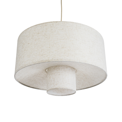 GloboStar® MARIGOLD 02226 Boho Κρεμαστό Φωτιστικό Καπέλο Μονόφωτο 1 x E27 IP20 Λευκό Ύφασμα - Μ48 x Π48 x Υ27cm