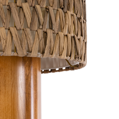 GloboStar® NIIHAU 02237 Μοντέρνο Επιδαπέδιο Φωτιστικό Μονόφωτο 1 x E27 IP20 Καφέ Ξύλο - Μ43 x Π43 x Υ160cm