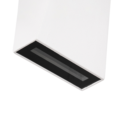 GloboStar® TRIANDE 60557 Φωτιστικό Τοίχου - Απλίκα Αρχιτεκτονικού Φωτισμού Εσωτερικού/Εξωτερικού Χώρου Up & Down LED 10W 1250lm 5° & 60° AC 220-240V Αδιάβροχο IP65 Μ8.5 x Π8.5 x Υ20cm - Ψυχρό Λευκό 6000K - Λευκό - Bridgelux Chip - 3 Χρόνια Εγγύηση