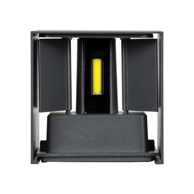 GloboStar® AXIS-S 60567 Φωτιστικό Τοίχου - Απλίκα Αρχιτεκτονικού Φωτισμού Εσωτερικού/Εξωτερικού Χώρου Up & Down LED 10W 1250lm 10 έως 60° AC 220-240V Αδιάβροχο IP65 Μ10 x Π10 x Υ10cm - Ψυχρό Λευκό 6000K - Γκρι Ανθρακί - Bridgelux Chip - 3 Χρόνια Εγγύηση