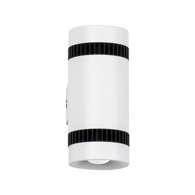 GloboStar® CANNONAL 60575 Φωτιστικό Τοίχου - Απλίκα Αρχιτεκτονικού Φωτισμού Εσωτερικού Χώρου Up & Down LED 10W 1150lm 30° AC 220-240V IP20 Μ5 x Π6.5 x Υ11cm - Θερμό Λευκό 2700K - Λευκό με Μαύρο - Bridgelux Chip - 3 Χρόνια Εγγύηση