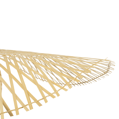 GloboStar® CINNABAR 01837 Boho Κρεμαστό Φωτιστικό Πλέγμα Μονόφωτο 1 x E27 IP20 Μπεζ Ξύλο - Μ75 x Π75 x Υ21cm