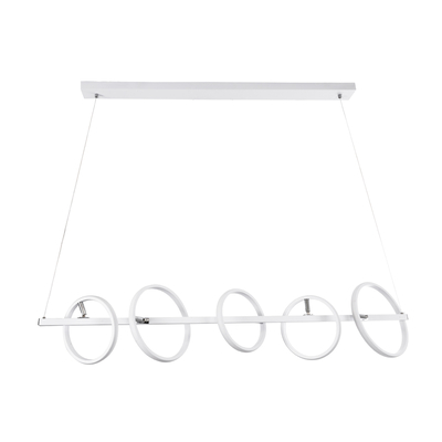 GloboStar® CIRCOLARE 61320 Κρεμαστό Φωτιστικό Οροφής Design LED CCT 75W 8400lm 360° AC 220-240V - Εναλλαγή Φωτισμού μέσω Τηλεχειριστηρίου All In One Ψυχρό 6000k+Φυσικό 4500k+Θερμό 2700k Dimmable Μ120 x Π25 x Υ25cm - Λευκό - 3 Χρόνια Εγγύηση