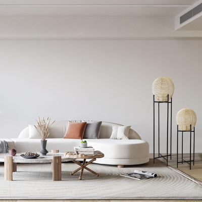 GloboStar® NERINA 02016 Boho Επιδαπέδιο Φωτιστικό Μονόφωτο 1 x E27 IP20 Μαύρο Μέταλλο με Μπεζ Ξύλο - Μ40 x Π40 x Υ160cm