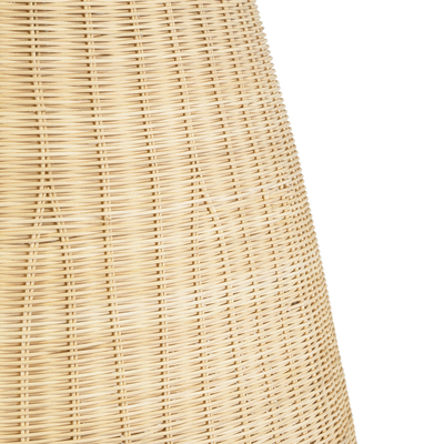 GloboStar® MAHANA 01827 Boho Κρεμαστό Φωτιστικό Πλέγμα Μονόφωτο 1 x E27 IP20 Μπεζ Ξύλο - Μ80 x Π80 x Υ130cm