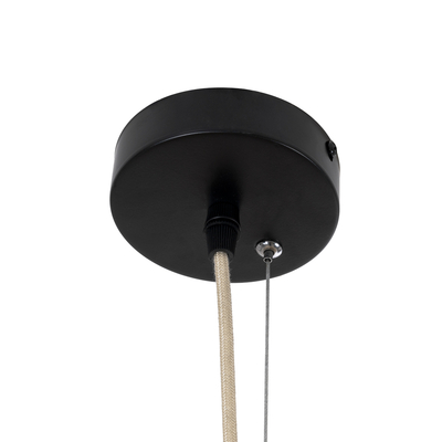 GloboStar® ARCHIPELAGO 01914 Boho Κρεμαστό Φωτιστικό Πλέγμα Μονόφωτο 1 x E27 IP20 Μπεζ Ξύλο - Μ120 x Π120 x Υ140cm