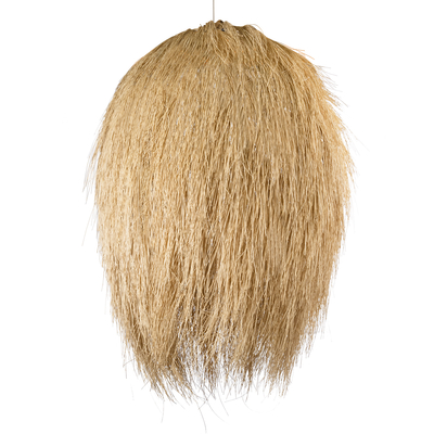 GloboStar® ARCHIPELAGO 01914 Boho Κρεμαστό Φωτιστικό Πλέγμα Μονόφωτο 1 x E27 IP20 Μπεζ Ξύλο - Μ120 x Π120 x Υ140cm