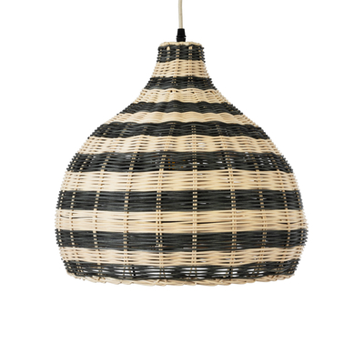 GloboStar® JAMAICA 01954 Boho Κρεμαστό Φωτιστικό Καμπάνα Μονόφωτο 1 x E27 IP20 Μπεζ & Χακί Ξύλο - Μ40 x Π40 x Υ37cm