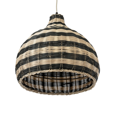 GloboStar® JAMAICA 01954 Boho Κρεμαστό Φωτιστικό Καμπάνα Μονόφωτο 1 x E27 IP20 Μπεζ & Χακί Ξύλο - Μ40 x Π40 x Υ37cm