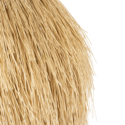 GloboStar® ARCHIPELAGO 02067 Boho Κρεμαστό Φωτιστικό Πλέγμα Μονόφωτο 1 x E27 IP20 Μπεζ Ξύλο - Μ100 x Π100 x Υ120cm