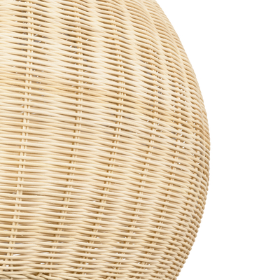 GloboStar® RAITO 01825 Boho Κρεμαστό Φωτιστικό Καμπάνα Μονόφωτο 1 x E27 IP20 Μπεζ Ξύλο - Μ60 x Π60 x Υ40cm