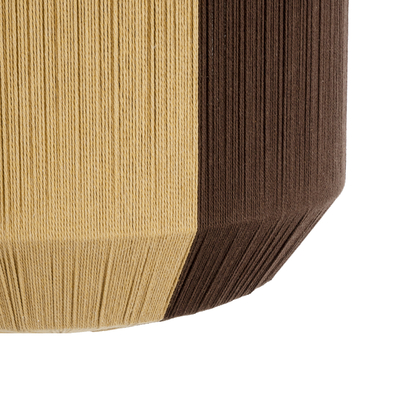 GloboStar® SALERNO 02076 Boho Κρεμαστό Φωτιστικό Πλέγμα Μονόφωτο 1 x E27 IP20 Μπεζ & Καφέ Σχοινί - Μ50 x Π50 x Υ80cm