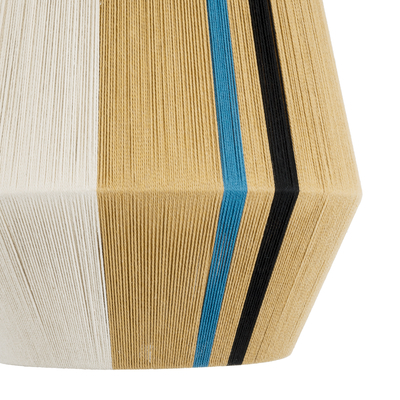 GloboStar® SALERNO 02079 Boho Κρεμαστό Φωτιστικό Πλέγμα Μονόφωτο 1 x E27 IP20 Πολύχρωμο Σχοινί - Μ50 x Π50 x Υ90cm