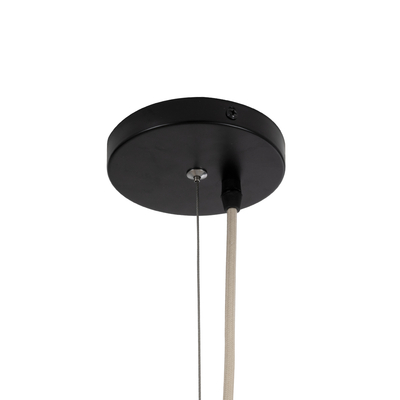 GloboStar® GUADELOUPE 02155 Boho Κρεμαστό Φωτιστικό Πλέγμα Μονόφωτο 1 x E27 IP20 Καφέ Ράφια - Μ80 x Π80 x Υ60cm