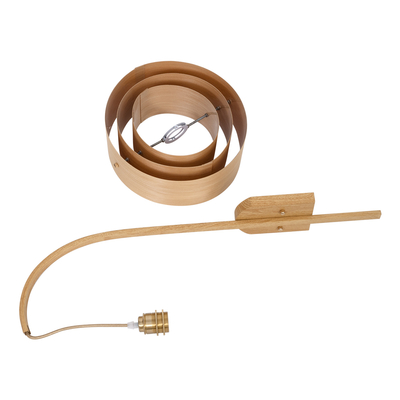 GloboStar® KALAMA 02223 Boho Επιτοίχιο Φωτιστικό Απλίκα Μονόφωτο 1 x E27 IP20 Μπεζ Ξύλο - Μ30 x Π40 x Υ70cm