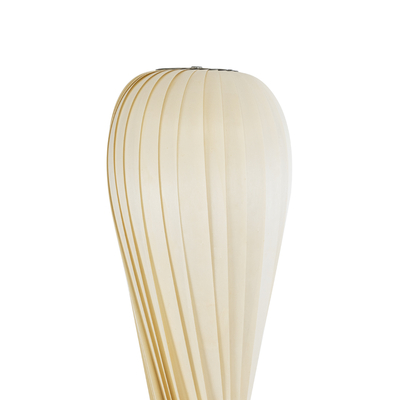 GloboStar® PRAIA 02225 Μοντέρνο Επιδαπέδιο Φωτιστικό Δίφωτο 2 x E27 IP20 Μπεζ Ξύλο - Μ25 x Π25 x Υ145cm