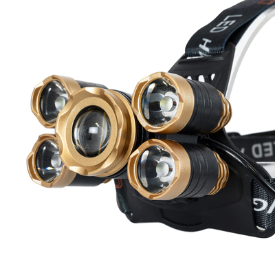 GloboStar® 79060 Φορητός Φακός Κεφαλής LED CREE 30W με Επαναφορτιζόμενη Μπαταρία 5200mAh & Καλώδιο Φόρτισης USB - Ψυχρό Λευκό 6000K - Μ8.5 x Π5.5 x Υ5cm