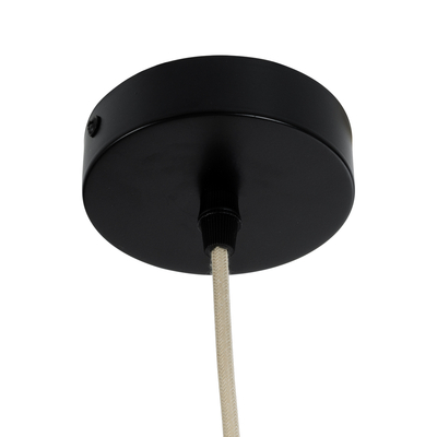 GloboStar® MIHIRO 02172 Boho Κρεμαστό Φωτιστικό Πλέγμα Μονόφωτο 1 x E27 IP20 Μπεζ Ξύλο - Μ32 x Π32 x Υ56cm