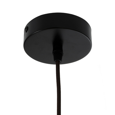 GloboStar® MIHIRO 02173 Boho Κρεμαστό Φωτιστικό Πλέγμα Μονόφωτο 1 x E27 IP20 Καφέ Ξύλο - Μ32 x Π32 x Υ56cm