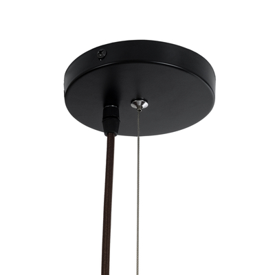 GloboStar® GUADELOUPE 02295 Boho Κρεμαστό Φωτιστικό Καμπάνα Μονόφωτο 1 x E27 IP20 Καφέ Ράφια - Μ120 x Π120 x Υ100cm