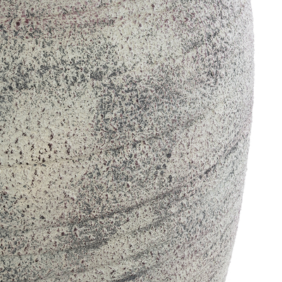 GloboStar® Artificial Garden IRISH 20721 Επιδαπέδιο Πολυεστερικό Τσιμεντένιο Κασπώ Γλάστρα - Flower Pot Λευκό με Μπεζ Φ55 x Υ90cm