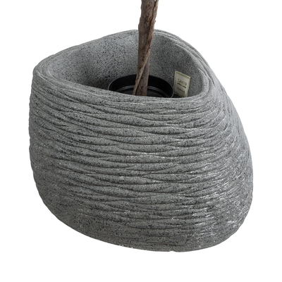 GloboStar® Artificial Garden RONDA 20759 Επιδαπέδιο Πολυεστερικό Τσιμεντένιο Κασπώ Γλάστρα - Flower Pot Γκρι Μ63 x Π41 x Υ47cm