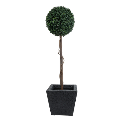 GloboStar® Artificial Garden KARRASPIO 20770 Επιδαπέδιο Πολυεστερικό Τσιμεντένιο Κασπώ Γλάστρα - Flower Pot Μαύρο Μ34 x Π34 x Υ30cm