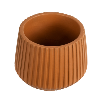 GloboStar® Artificial Garden ZANZIBAR 20539 Διακοσμητικό Κεραμικό Κασπώ Γλάστρα - Flower Pot Πορτοκαλί Φ11.5 x Υ9.5cm