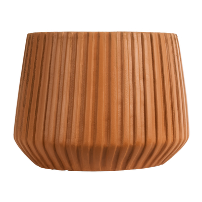 GloboStar® Artificial Garden ZANZIBAR 20539 Διακοσμητικό Κεραμικό Κασπώ Γλάστρα - Flower Pot Πορτοκαλί Φ11.5 x Υ9.5cm