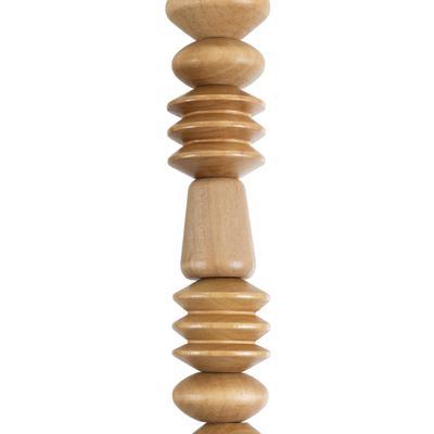 GloboStar® BEADS 00697 Vintage Κρεμαστό Φωτιστικό Ανάρτηση Μονόφωτο 1 x E27 IP20 Μπεζ Ξύλο - Μ5 x Π5 x Υ33cm