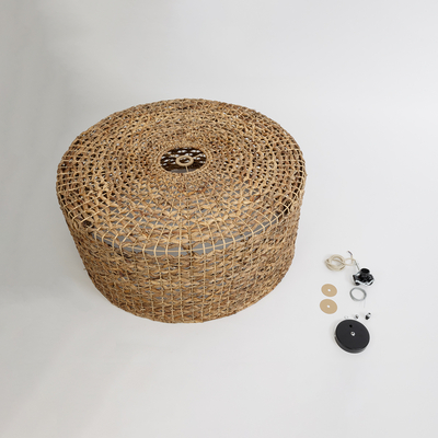 GloboStar® MANGATA 01850 Boho Κρεμαστό Φωτιστικό Καμπάνα Μονόφωτο 1 x E27 IP20 Καφέ Ξύλο - Μ90 x Π90 x Υ40cm