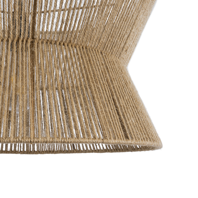 GloboStar® BISBEE 02204 Boho Κρεμαστό Φωτιστικό Πλέγμα Μονόφωτο 1 x E27 IP20 Μπεζ Σχοινί - Μ50 x Π50 x Υ28cm